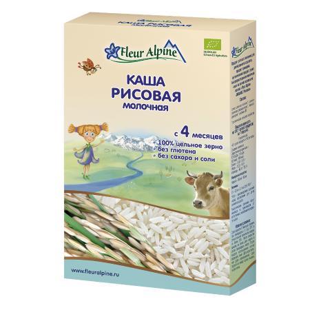 Fleur Alpine каша молочная Органик Рисовая, 4 мес,200/6