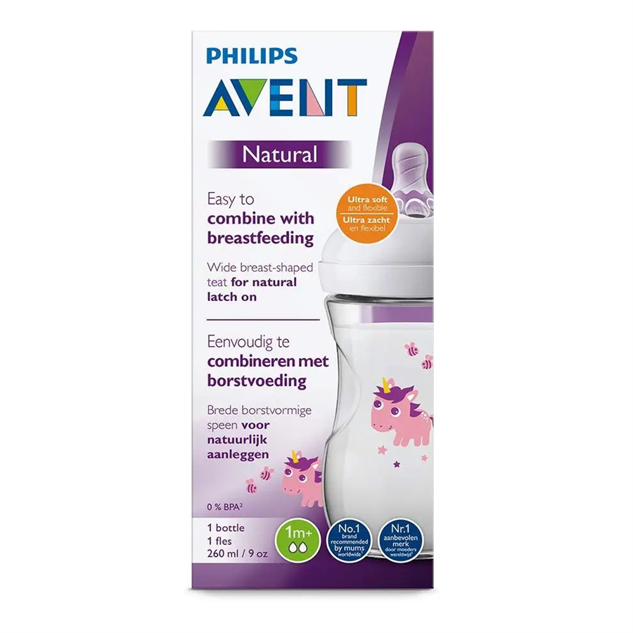 Avent Бутылочка с единорогом, 260мл SCF070/25