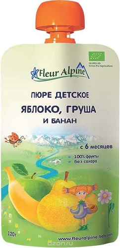Fleur Alpine Пюре яблоко,груша,банан 120гр