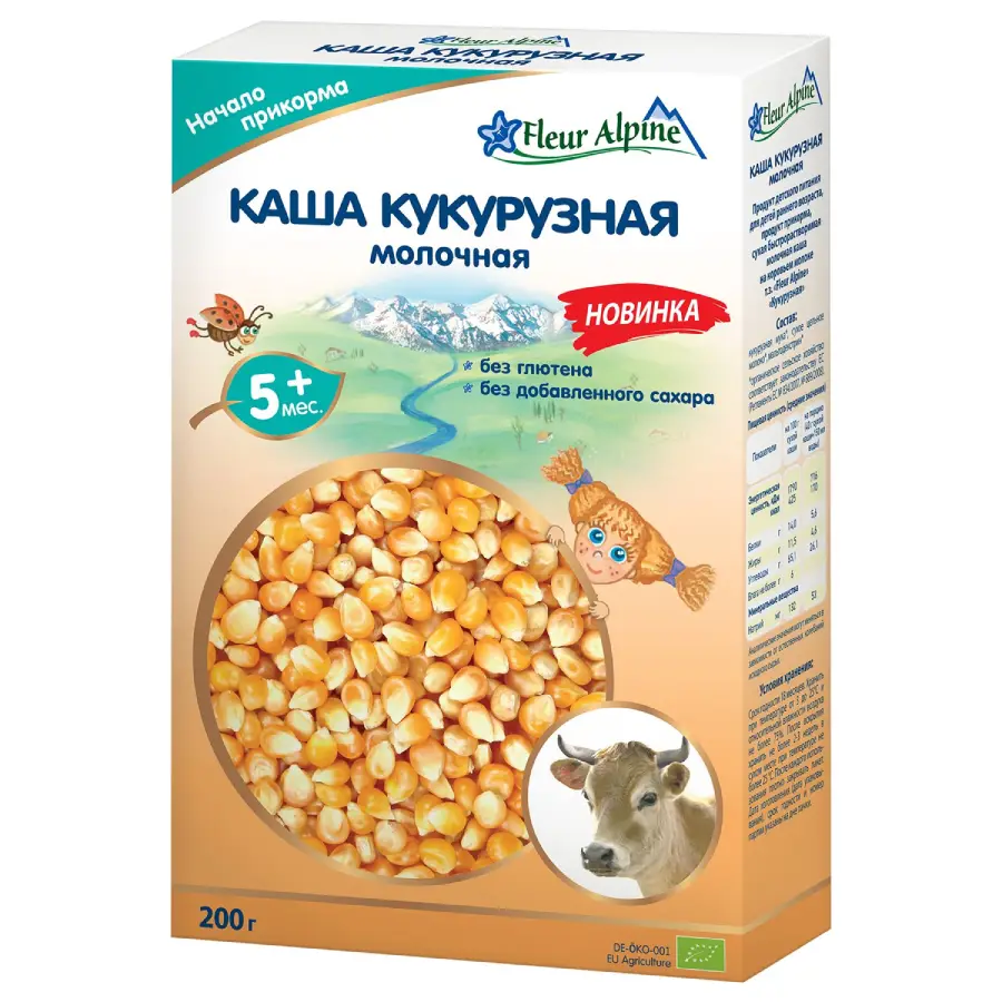Каша молочная кукурузная Fleur Alpine, 5 мес., 200/6
