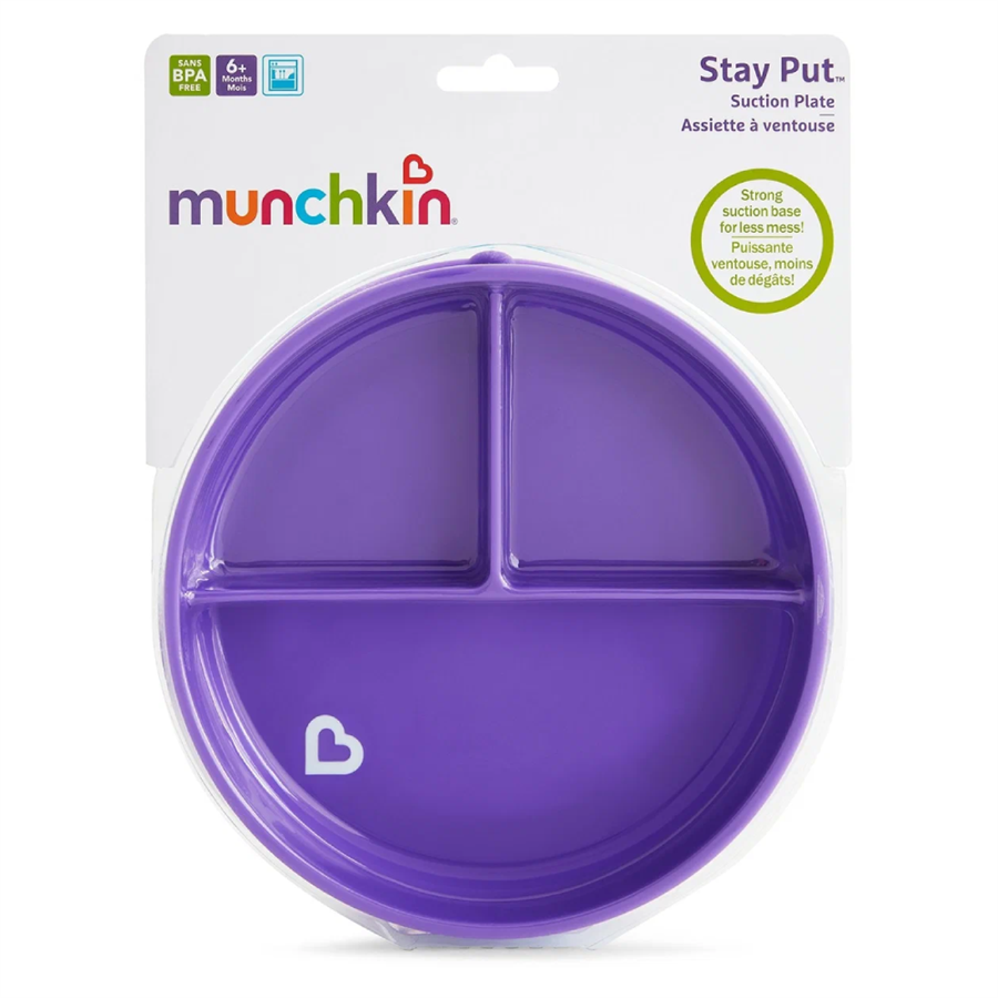 Munchkin детская тарелочка секционная на присоске Stay Put™ Фиолетовый 6+ арт  11213Фиолетовый