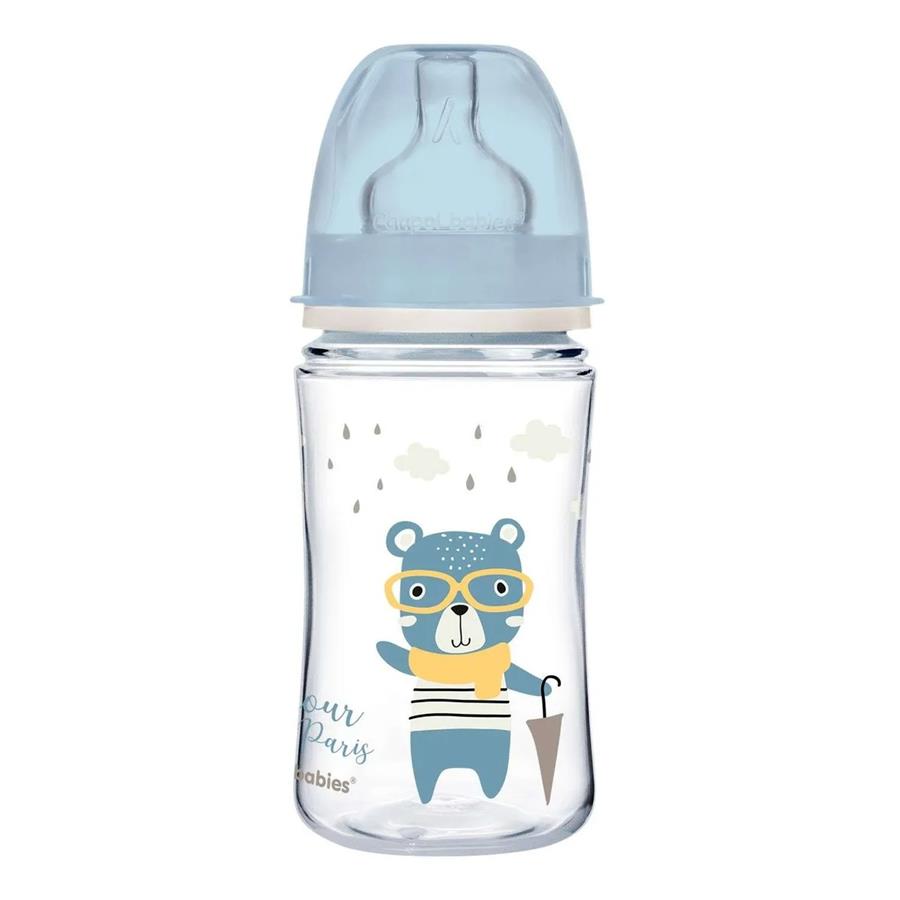 Canpol babies 35/232_blu Антиколиковая бутылочка с широким горлышком Easy Start - BONJOUR PARIS 240 мл PP