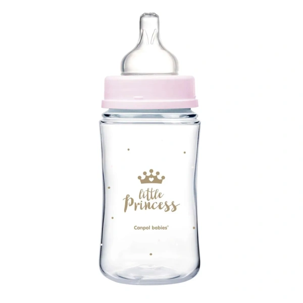 Canpol 35/234_pin Антиколиковая бутылочка с широким горлышком Easy Start - ROYAL BABY 240мл PP розовая