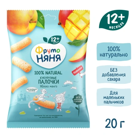 ФрутоНяня Кукурузные палочки яблоко манго