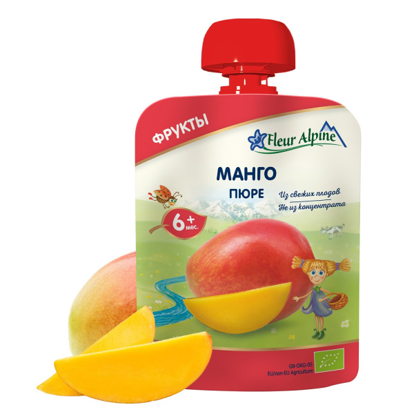 Fleur Alpine дет.пюре Манго 90гр
