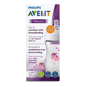 Avent Бутылочка с единорогом, 260мл SCF070/25