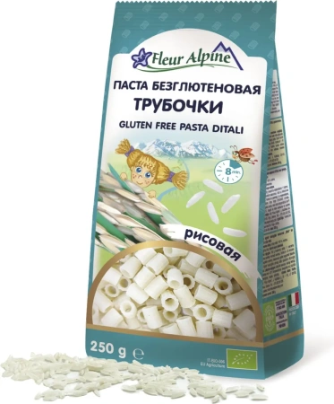 Паста безглютеновая "Трубочки" рисовая Fleur Alpine, 250/10