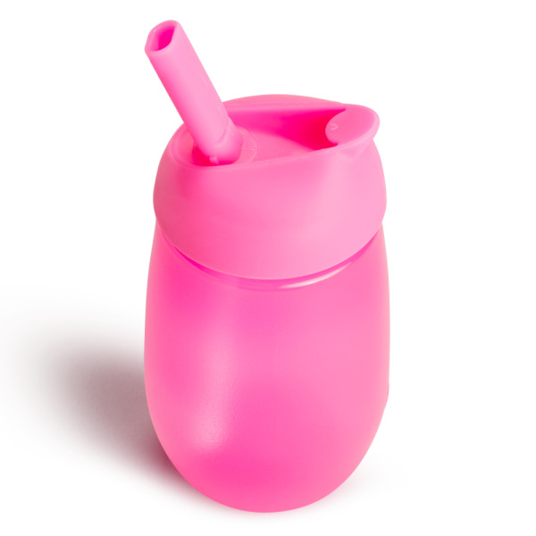 Munchkin поильник непроливайка с трубочкой Simple Clean Straw 296 мл с 12 мес., розовый NEW