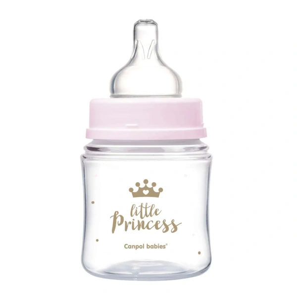 Canpol 35/233_pin Антиколиковая бутылочка с широким горлышком Easy Start - ROYAL BABY 120 мл PP розовая