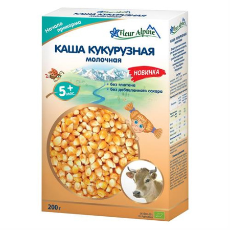 Каша молочная кукурузная Fleur Alpine, 5 мес., 200/6