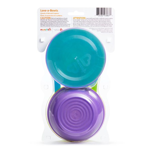 Munchkin набор мисок с крышками и ложечки Love-a-Bowls™, 2шт/уп, 6+