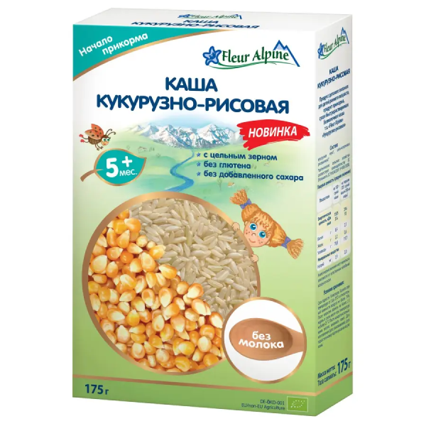 Каша Кукурузно-рисовая Fleur Alpine, 5 мес., 175/6