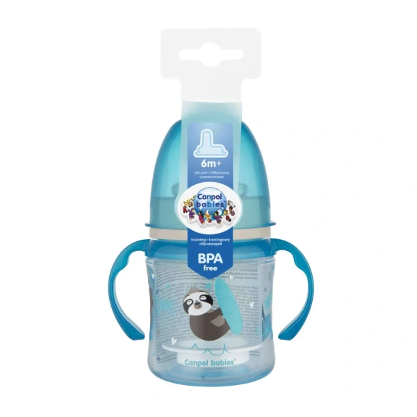 Canpol babies 35/207_blu Экзотические животные Обучающий поильник EasyStart 120 мл