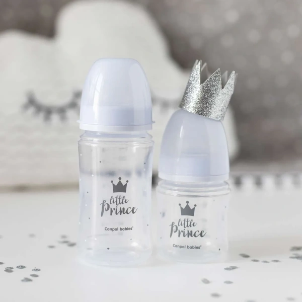 Canpol 35/234_blu Антиколиковая бутылочка с широким горлышком Easy Start - ROYAL BABY 240 мл PP голубая