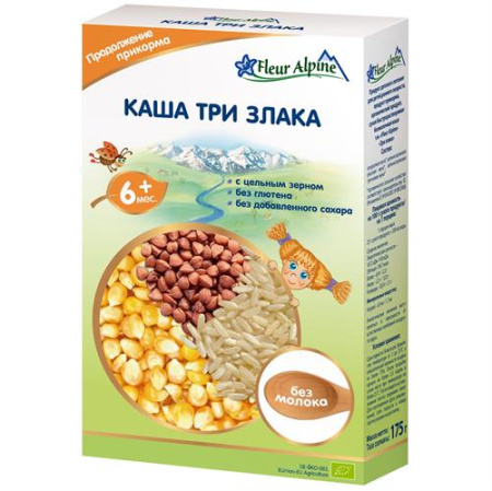 Fleur alpine каша Три злака, 6мес., 175/6