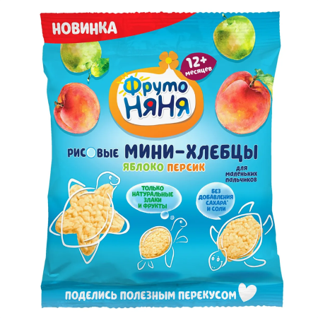 ФрутоНяня 30 гр Мини-Хлебцы рисовые с яблоком и пребиотиком 
