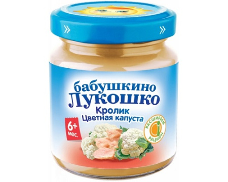  Пюре цветная капуста с кроликом 100г "Бабушкино лукошко"