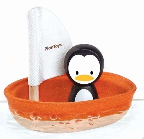 Набор для игры в воде Plan Toys Лодка и пингвин PL5711