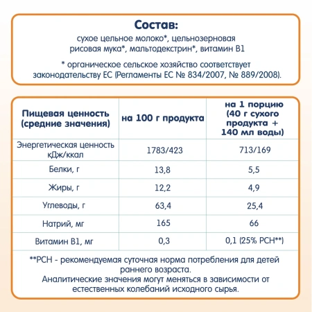 Fleur Alpine каша молочная Органик Рисовая, 4 мес,200/6
