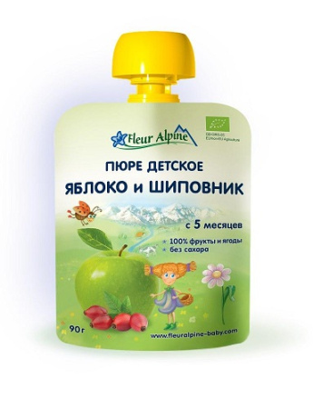 Fleur Alpine дет.пюре яблоко,шиповник 90гр