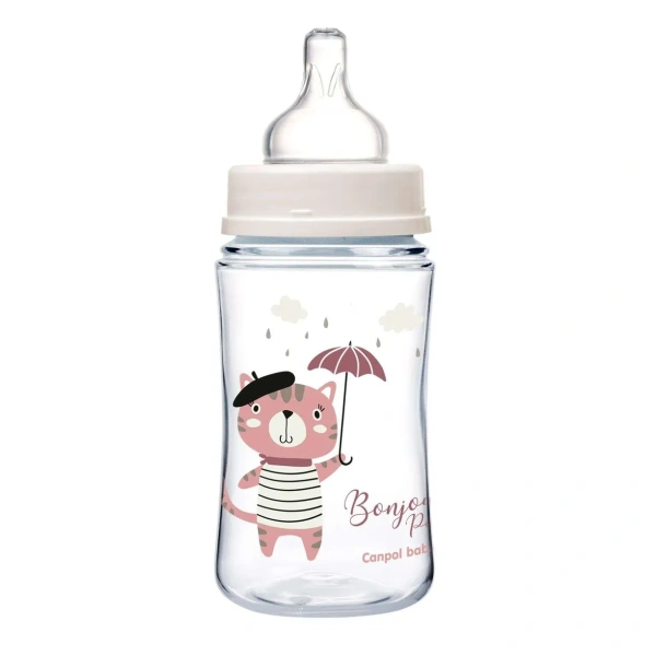 Canpol babies 35/232_pin Антиколиковая бутылочка с широким горлышком Easy Start - BONJOUR PARIS 240 мл PP