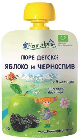 Пюре яблоко,чернослив Fleur Alpine 90гр