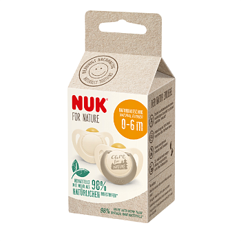 NUK Пустышка 0-6 м латекс Nuk for Nature 2 шт