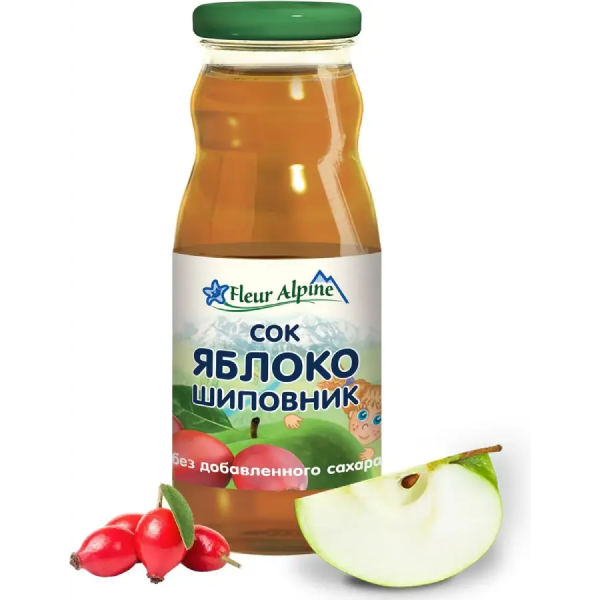 Сок детский яблоко,шиповник Fleur Alpine 0.2л