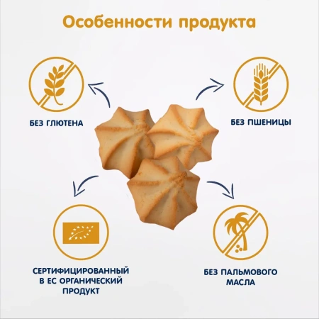 Печенье безглютеновое "Курабье из рисовой муки с йогуртом" Fleur Alpine 120/12