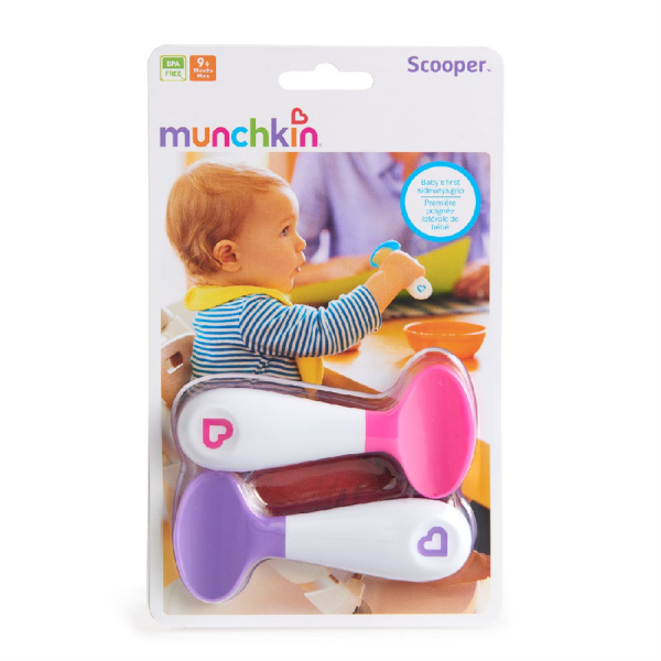 Munchkin ложки пластиковые Scooper™, Розовая-Фиолетовая, 9+