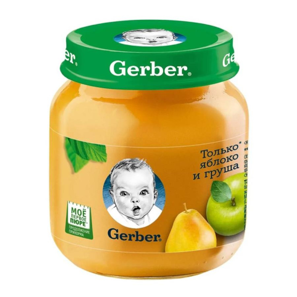 g56 Gerber Пюре Яблоко Груша 130 гр